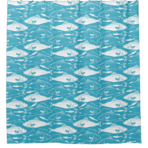 Fish Pattern Shower Curtain