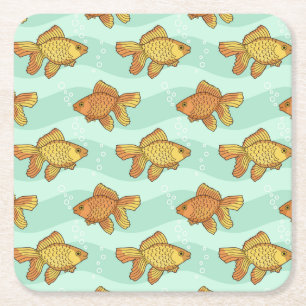Fish-pattern Square Paper Coaster