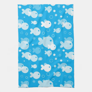 fish pattern tea towel