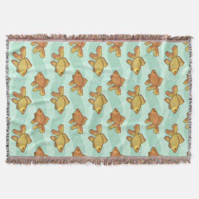 Fish-pattern Throw Blanket (Front)