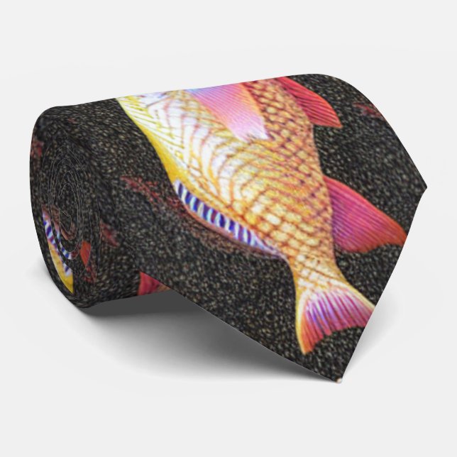 Fish  Pattern Tie (Rolled)