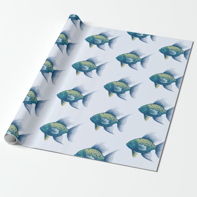 Fish Pattern Wrapping Paper (Unrolled)