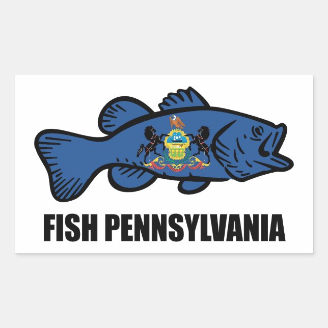 Fish Pennsylvania Bass Rectangular Sticker (Front)