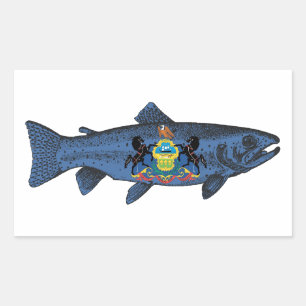 Fish Pennsylvania Trout Rectangular Sticker