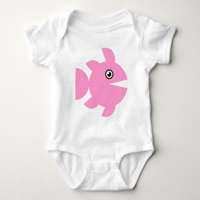 Fish - Pink Baby Bodysuit (Front)