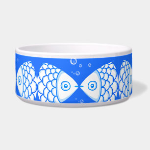 Fish Pisces Blue White Abstract Pattern Pet