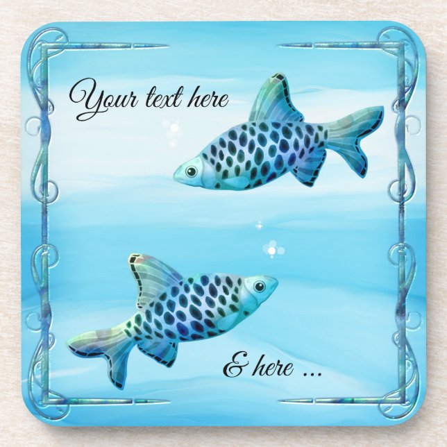 Fish Pisces Fantasy Water World Coasters (Front)