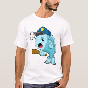 Fish Police officer Police hat T-Shirt