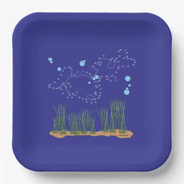 Fish Pond Connect The Dots Paper Plate (Front)