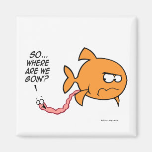 Fish Pooh Square Magnets