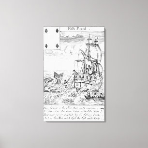 Fish Pool playing card Canvas Print