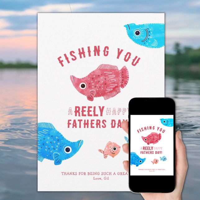  Fish Pun Happy Father's Day Holiday Card (Creator Uploaded)