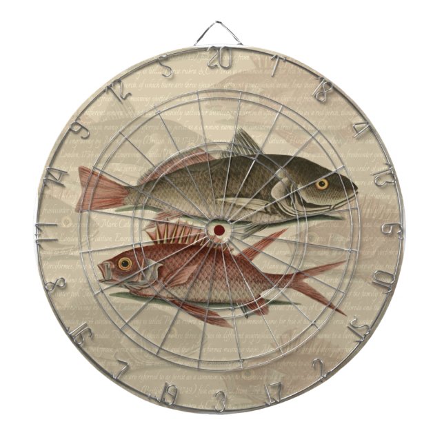 Fish Red Perch Fisherman Art Dartboard (Front)