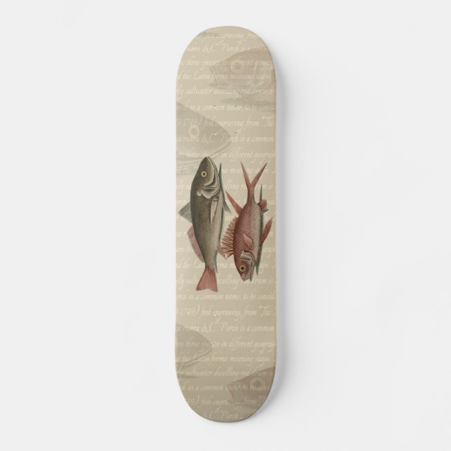 Fish Red Perch Fisherman Art Skateboard (Front)