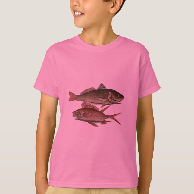 Fish Red Perch Fisherman Art T-Shirt (Front)