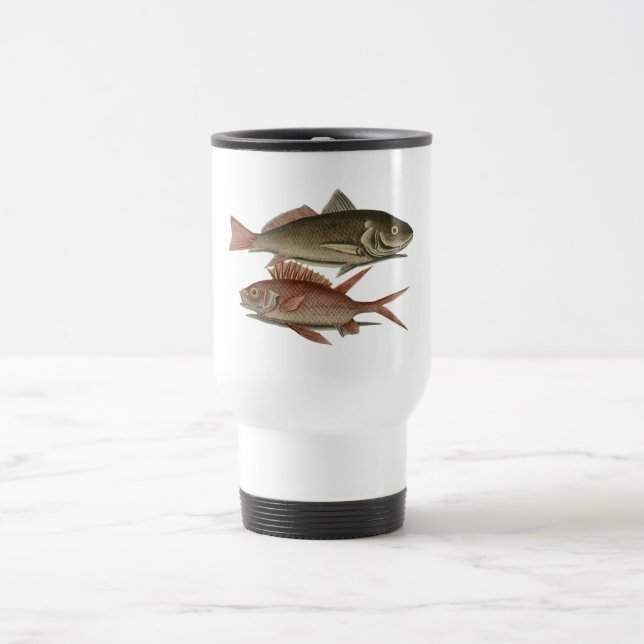 Fish Red Perch Fisherman Art Travel Mug (Center)