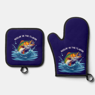 Fish-Reelin' in the Flavour- Oven Mitt & Pot Holder Set