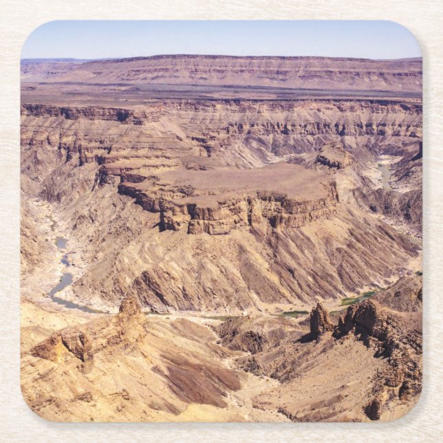 Fish River Canyon in South Namibia, Africa Square Paper Coaster (Front)