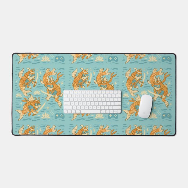 Fish Samurai Gamer  Desk Mat (Keyboard & Mouse)