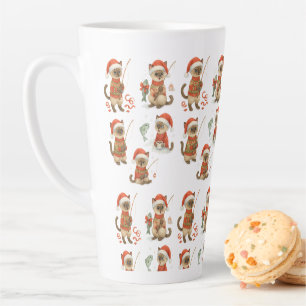 Fish Santa for Cat Fishing Lovers on Christmas Latte Mug