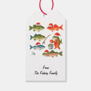 Fish Santa for Fishing Lovers on Christmas  Gift Tags