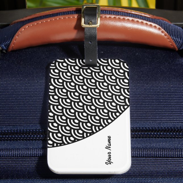 Fish Scale Pattern Luggage Tag (Front Insitu 2)