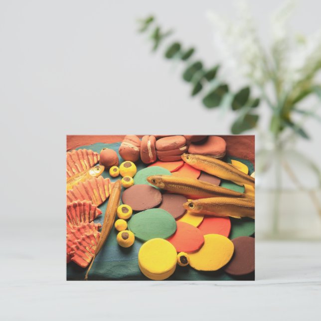 Fish, Scales Folk Art  Card (Standing Front)
