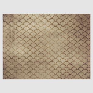 Fish Scales on Brown Decoupage Tissue Paper