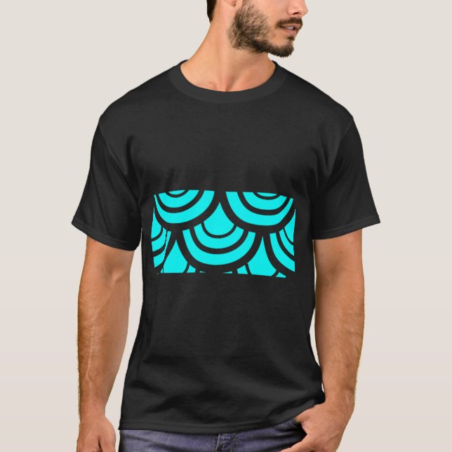 Fish Scales Pattern - Aqua T-Shirt (Front)