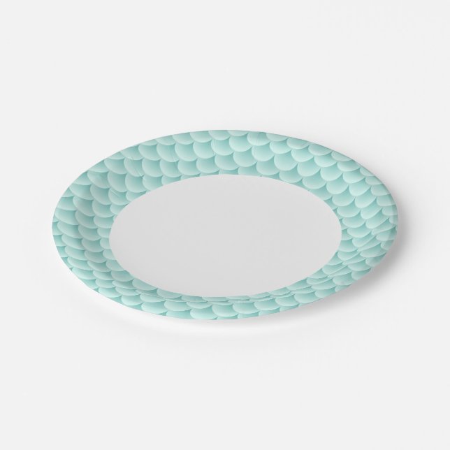 Fish Scales Pattern Paper Plate (Angled)