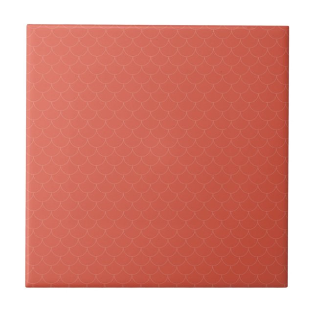 Fish scales vermilion red colour tile (Front)