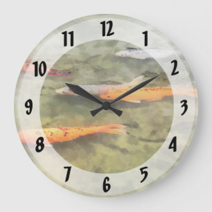 Fish - School Of Koi': Large Clock