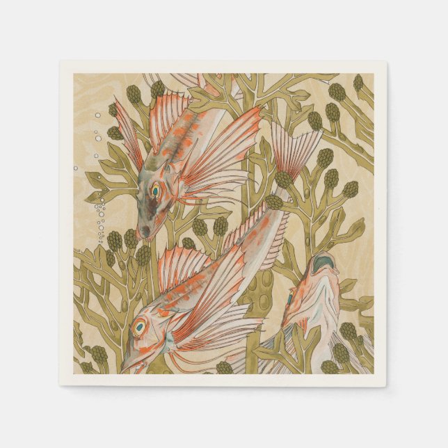 Fish Sea Life Underwater Animal Napkin (Front)