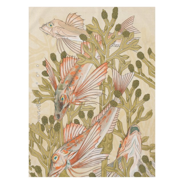 Fish Sea Life Underwater Animal Tablecloth (Front)