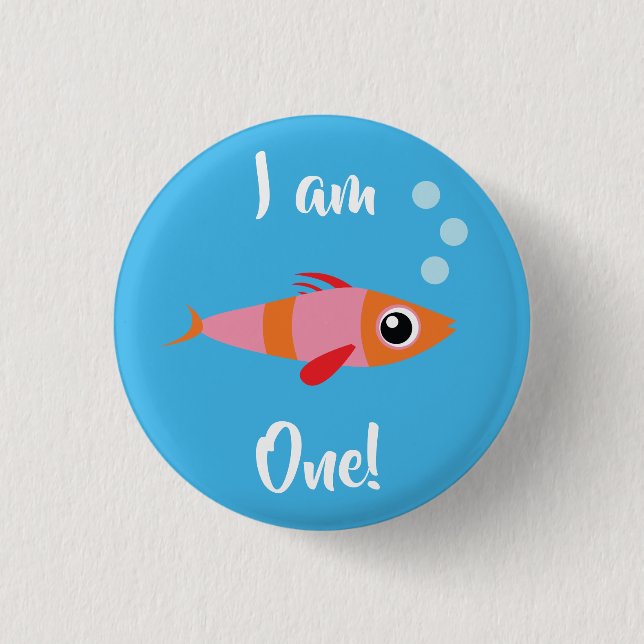 Fish Sea Ocean Kid's Birthday Aquarium 3 Cm Round Badge (Front)