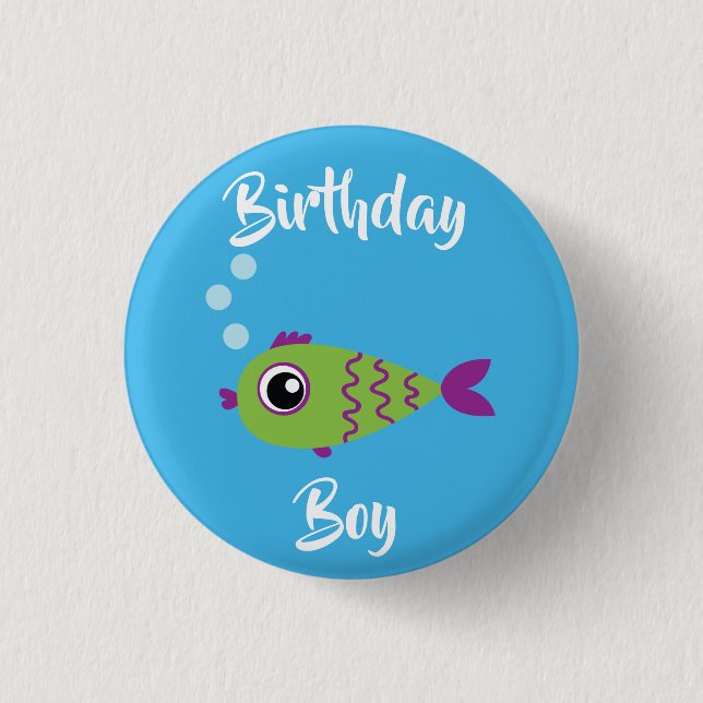 Fish Sea Ocean Kid's Birthday Aquarium 3 Cm Round Badge (Front)