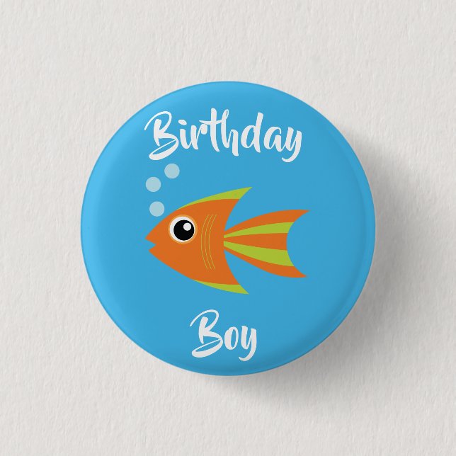 Fish Sea Ocean Kid's Birthday Aquarium 3 Cm Round Badge (Front)