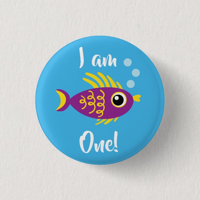Fish Sea Ocean Kid's Birthday Aquarium 3 Cm Round Badge (Front)