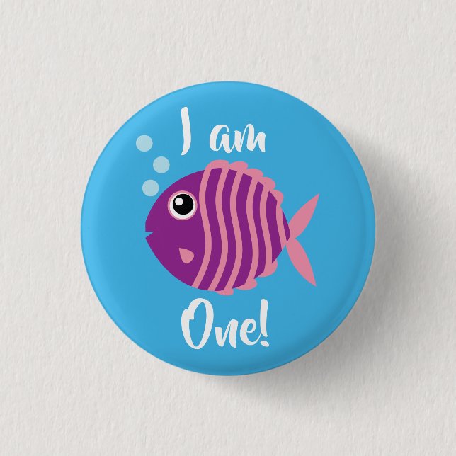 Fish Sea Ocean Kid's Birthday Aquarium 3 Cm Round Badge (Front)