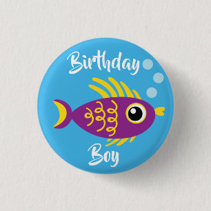 Fish Sea Ocean Kid's Birthday Aquarium 3 Cm Round Badge