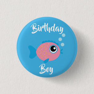Fish Sea Ocean Kid's Birthday Aquarium 3 Cm Round Badge