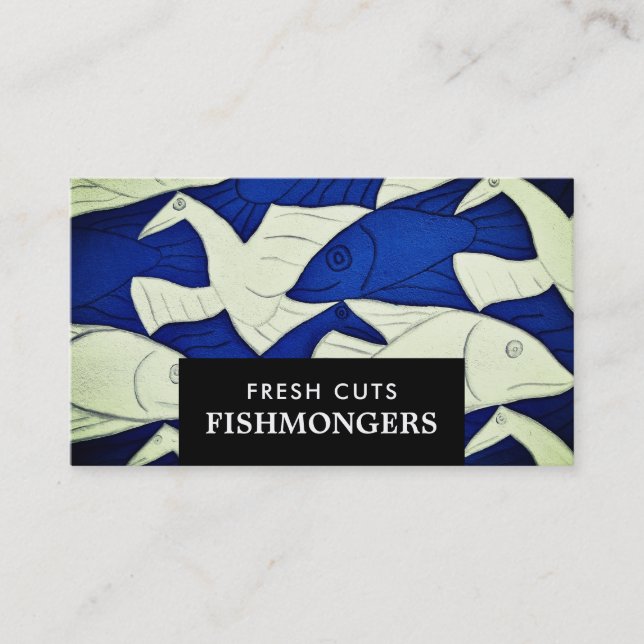 Fish & Seagulls, Fishmonger/Wife, Fish Market Business Card (Front)