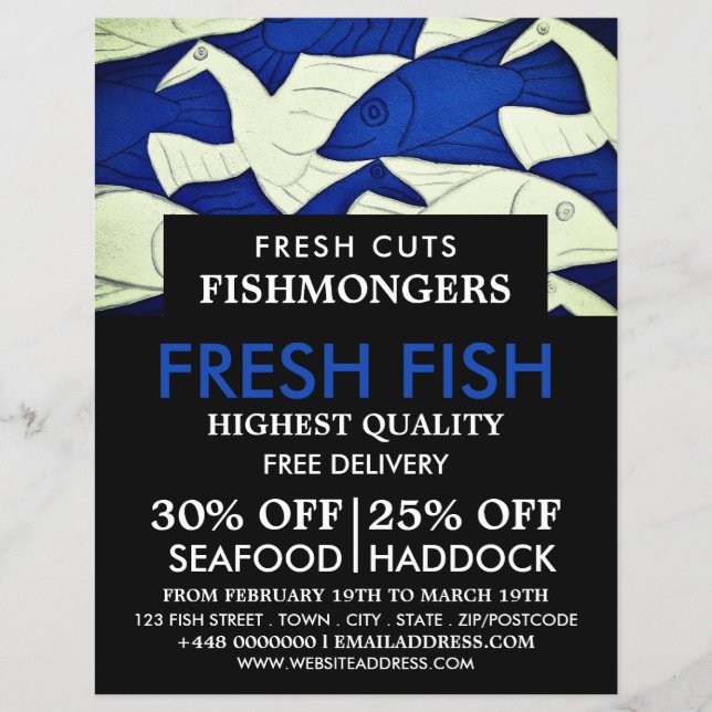 Fish & Seagulls, Fishmonger/Wife, Fish Market Flyer (Front)