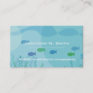 Fish, seaweed, under water graphic professional business card