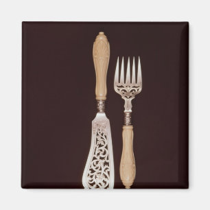 Fish-servers with carved ivory handles magnet