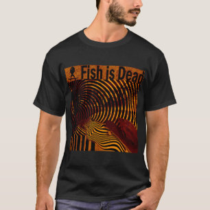Fish Skateboarding on illusions Orange T-Shirt