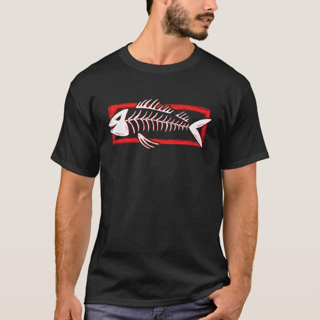 Fish Skeleton Bones Creature T-Shirt (Front)