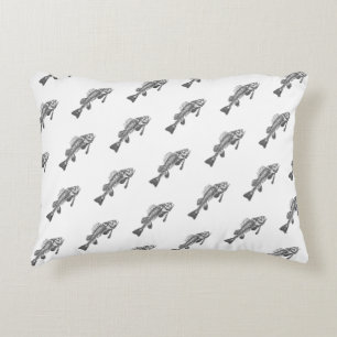 Fish skeleton decorative cushion