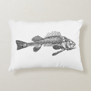 Fish skeleton decorative cushion