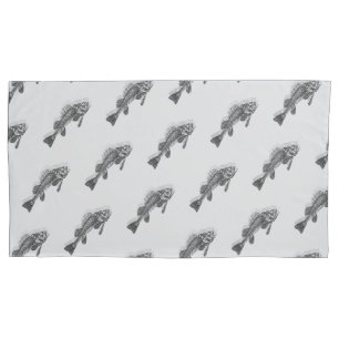 Fish skeleton pillowcase